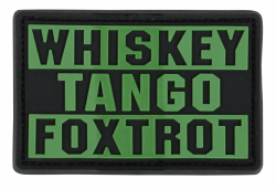 Патч ПВХ Whiskey, Tango, Foxtrot олива на черном